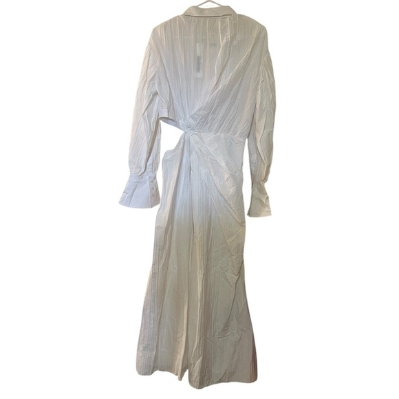 NWT Jonathan Simkhai Fraya Plisse Poplin Dress White - Picture 15 of 16